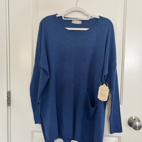Altar'd State Sweaters - Altar’d State Blue Oversized Sweater with Pocket